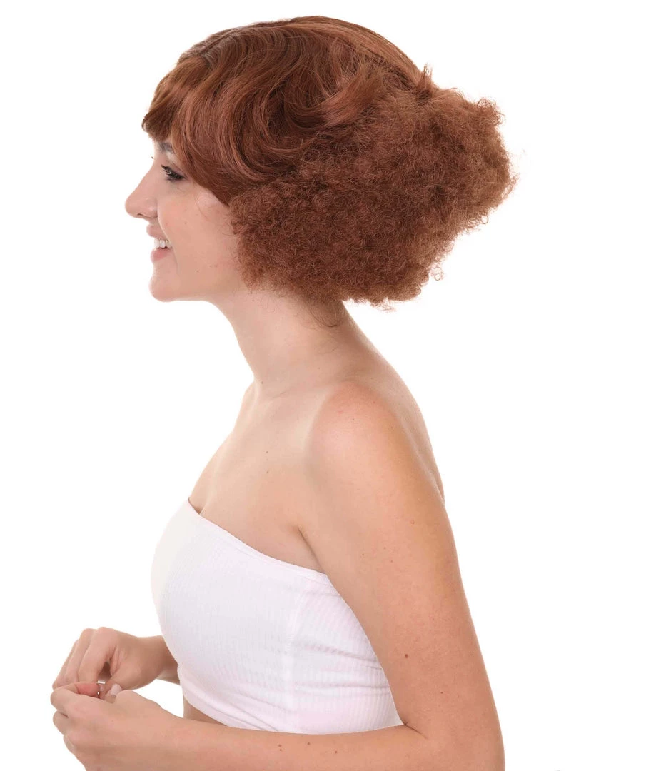 HPO Women's 1920's Hollywood Starlet Womens Wig | Brown Vintage Wig | Premium Breathable Capless Cap