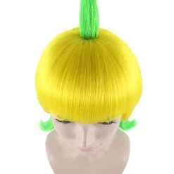 HPO Men's Banana Queen Womens Wig | Yellow Green Bob Cosplay Halloween Wig | Premium Breathable Capless Cap