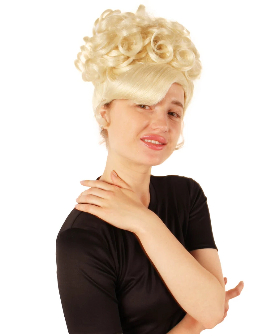 HPO Adult Women's Blonde American Rapper Curly Updo High Fashion Wig