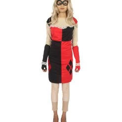 HPO Adult Women's Spades Poker Dress Costume | Black And Red Cosplay Costume