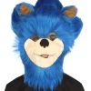 HPO Furry Game | Men's White And Blue Straight Long Furry Hedghog Costume Cosplay Wig | Premium Breathable Capless Cap