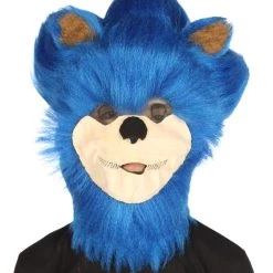 HPO Furry Game | Men's White And Blue Straight Long Furry Hedghog Costume Cosplay Wig | Premium Breathable Capless Cap
