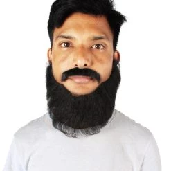 HPO Men's Synthetic Hair Long Beard Cosplay Facial Hair Multiple Color Options