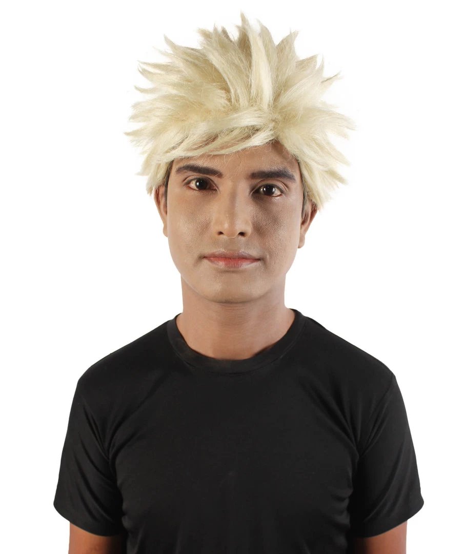 HPO Adult Men's Japanese Superhero Manga Blonde Spiky Wig