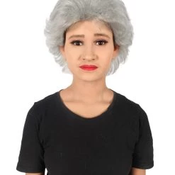 HPO Adult Women’s 80s American Sitcom Grandma Short Curly Grey Wig Men's