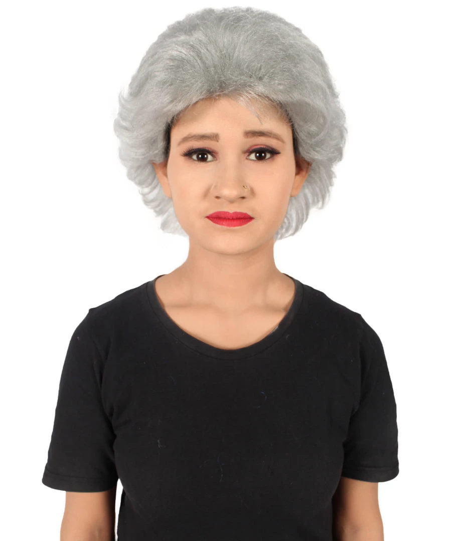 HPO Adult Women’s 80s American Sitcom Grandma Short Curly Grey Wig Men's