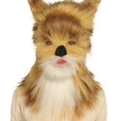 HPO Furry Fox Collection | Women's White And Blonde Straight Furry Cat Cosplay Wig & Mask | Premium Breathable Capless Cap