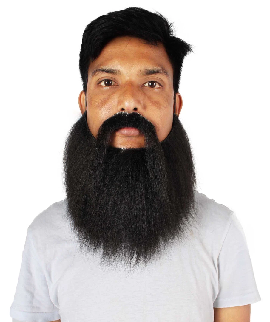 HPO Men's Synthetic Hair Long Beard Cosplay Facial Hair Multiple Color Options