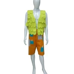 HPO Troll Kid | Leaf Vest And Brown Patchwork Pants | Premium Halloween Costume Men's
