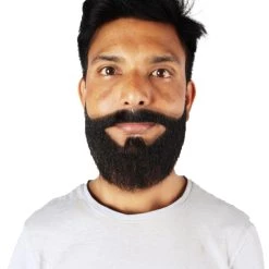 HPO Men's Synthetic Hair Black Beard Cosplay Facial Hair Multiple Color Options