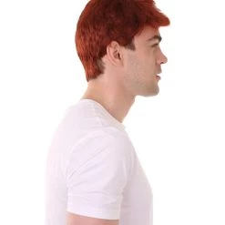 HPO Men's Men Fancy Dark Auburn Wig | Cosplay Halloween Wig | Premium Breathable Capless Cap