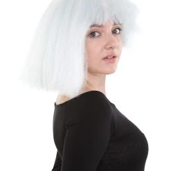 HPO Women's Australian Singer Womens Wig | Gray Large Celebrity Cosplay Wigs | Premium Breathable Capless Cap