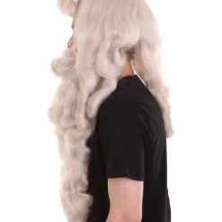 HPO Professional Mens Santa Wig And Full Beard Set | Grey Holiday Wigs | Premium Breathable Capless Cap Men's