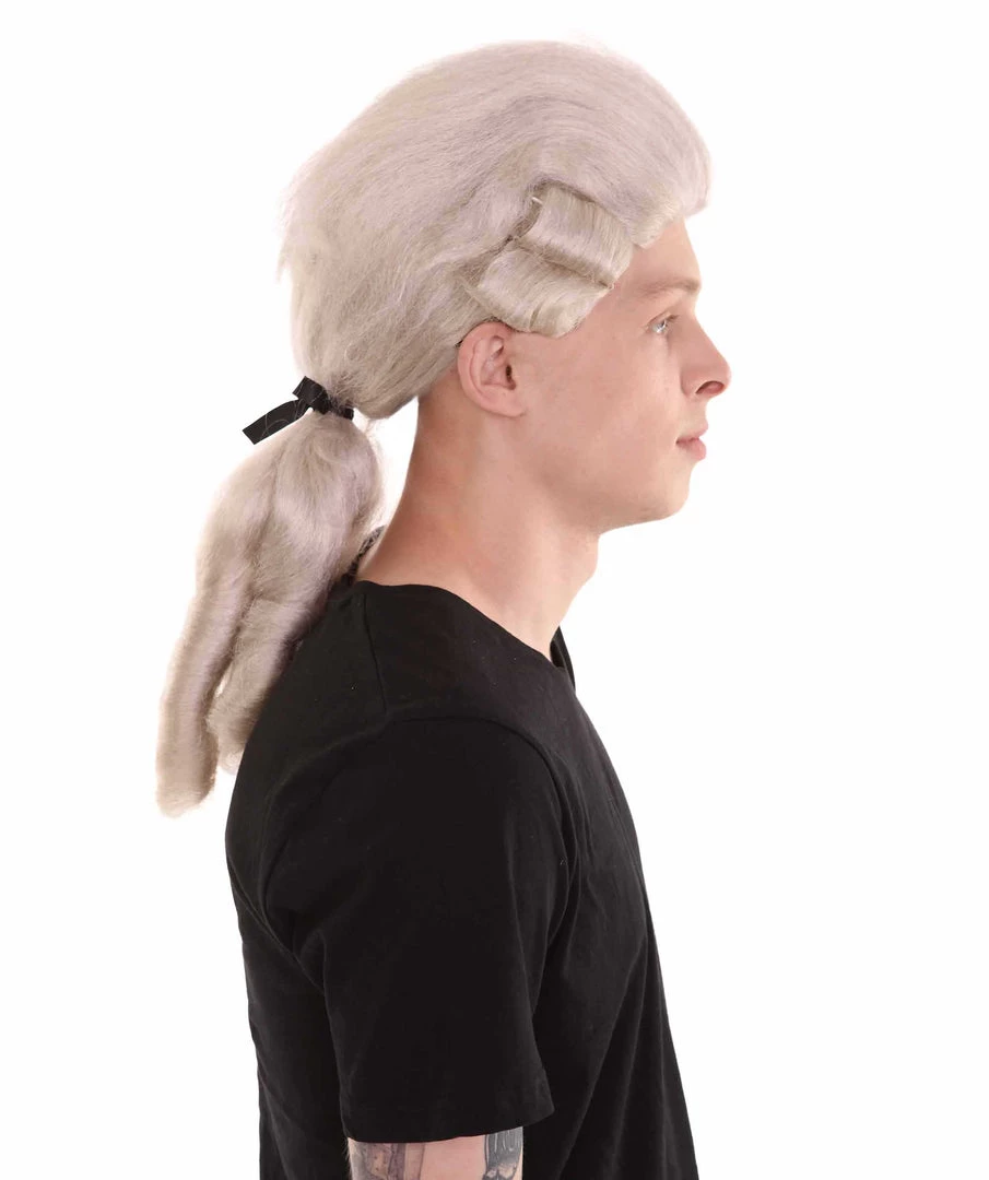 HPO Men's Colonial Short Men White Wig | Premium Breathable Capless Cap