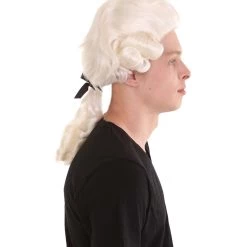 HPO Men's Mens Colonial Historical Judge Light Blonde Wig | Premium Breathable Capless Cap