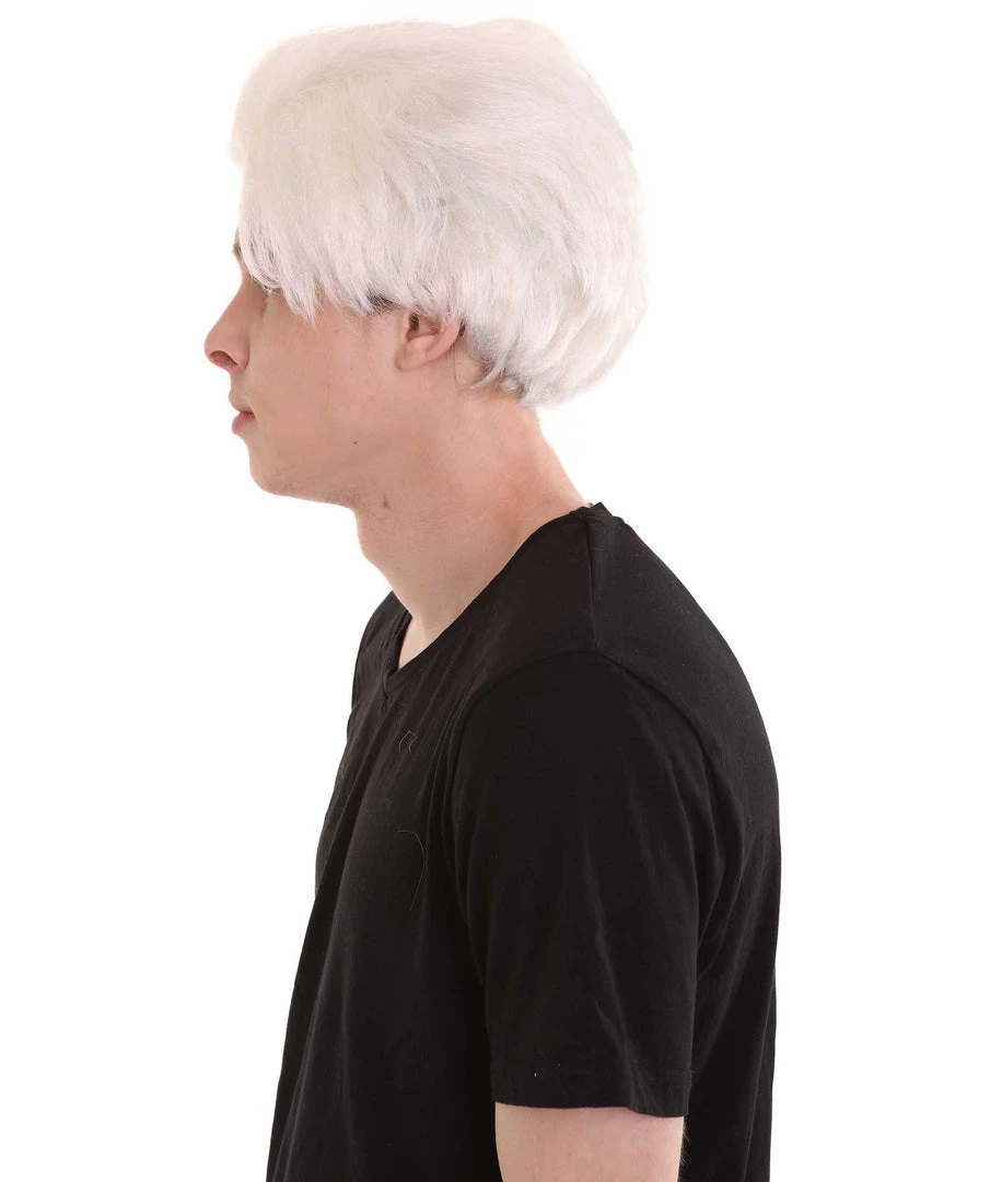 HPO Men's Colonial Short Men White Wig | Premium Breathable Capless Cap