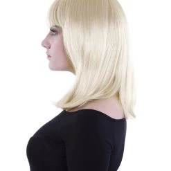 HPO Charm Sunny Blonde Womens Wig | Medium Glamour Cosplay Halloween Wig | Premium Breathable Capless Cap