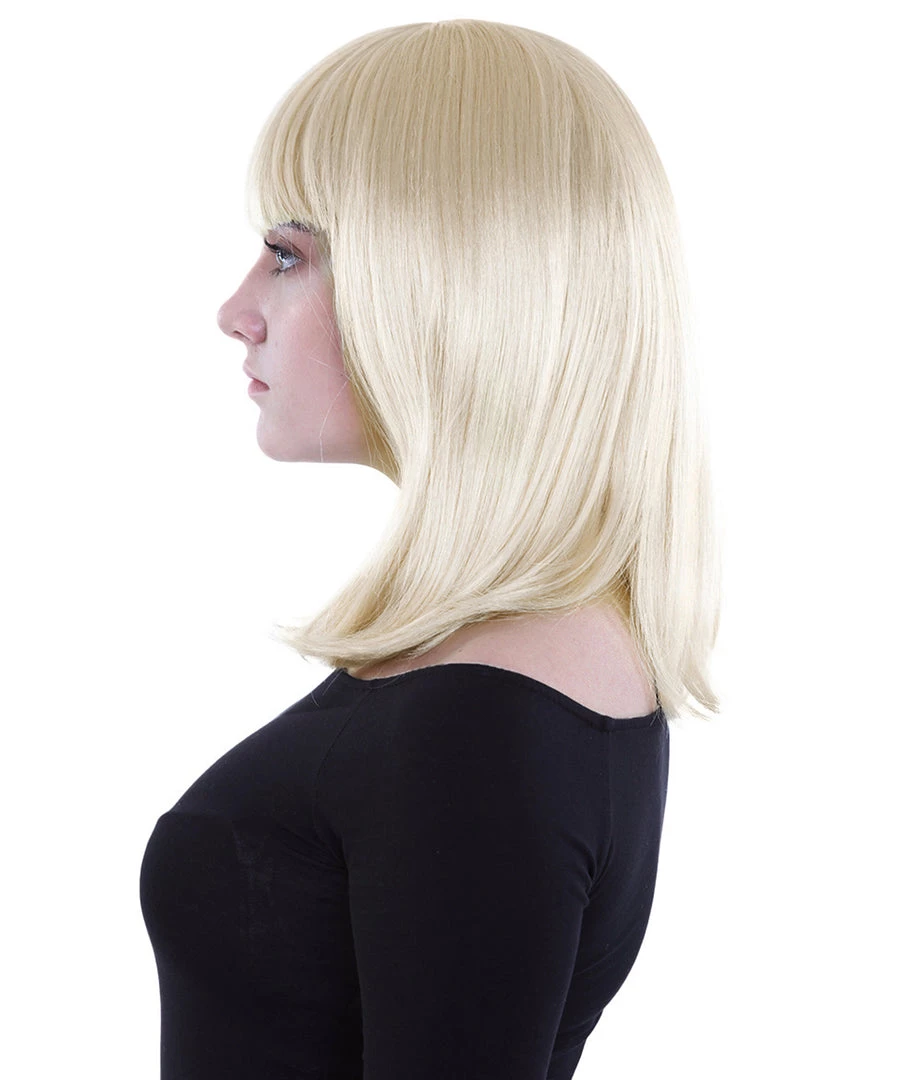 HPO Charm Sunny Blonde Womens Wig | Medium Glamour Cosplay Halloween Wig | Premium Breathable Capless Cap