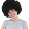 HPO Womens Black Afro Wig | Jumbo Super Size Cosplay Halloween Wig | Premium Breathable Capless Cap Men's