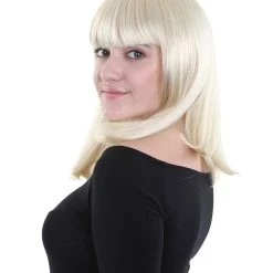HPO Charm Sunny Blonde Womens Wig | Medium Glamour Cosplay Halloween Wig | Premium Breathable Capless Cap