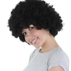 HPO Womens Black Afro Wig | Jumbo Super Size Cosplay Halloween Wig | Premium Breathable Capless Cap Men's