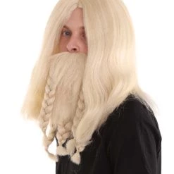 HPO Film Pirate Mens Wig And Full Beard Set | Cosplay Halloween Wig | Multiple Colors | Premium Breathable Capless Cap