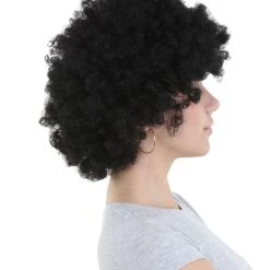 HPO Womens Black Afro Wig | Jumbo Super Size Cosplay Halloween Wig | Premium Breathable Capless Cap Men's