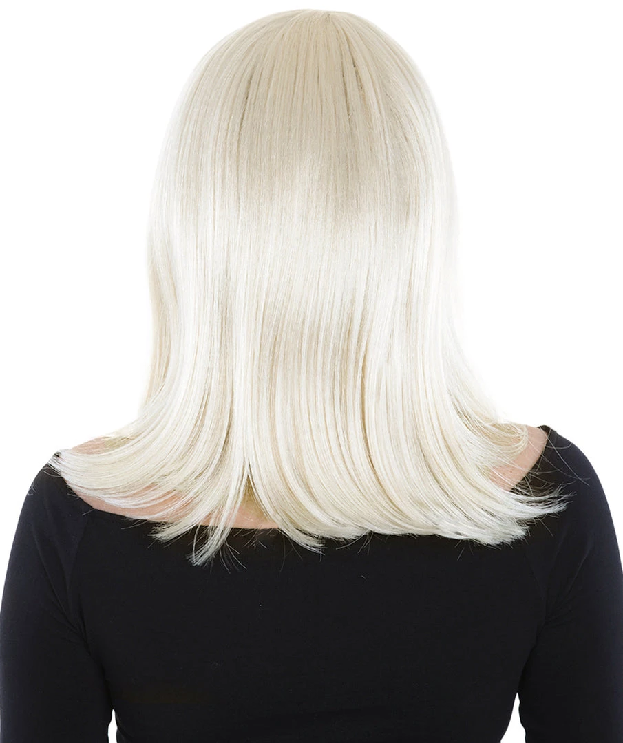 HPO Charm Sunny Blonde Womens Wig | Medium Glamour Cosplay Halloween Wig | Premium Breathable Capless Cap
