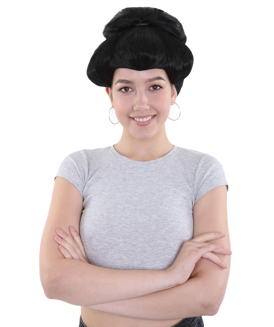 HPO Japanese Geisha Wig | Women's Black Wig | Premium Breathable Capless Cap