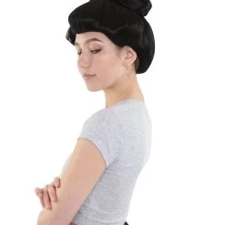 HPO Japanese Geisha Wig | Women's Black Wig | Premium Breathable Capless Cap