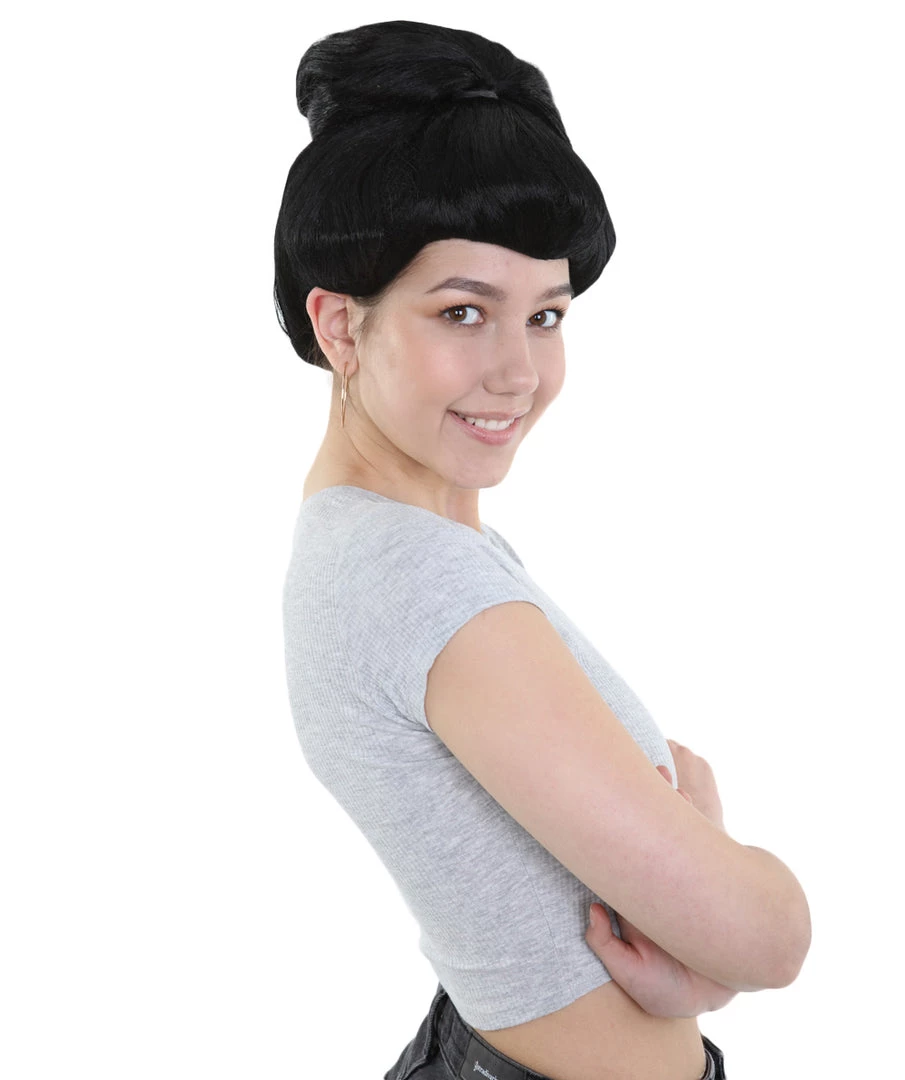 HPO Japanese Geisha Wig | Women's Black Wig | Premium Breathable Capless Cap