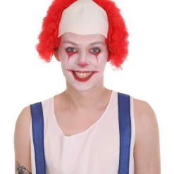 HPO Men's Half Bald Head Curly Men Wig, Black