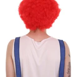 HPO Men's Half Bald Head Curly Men Wig, Black