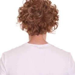 HPO Men's Short Length Curly Pop Rocker Wig | Brown Cosplay Wig | Premium Breathable Capless Cap
