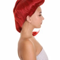 HPO Womens Medium Length Magenta Straight Pony Tail Cosplay Wig | Premium Breathable Capless Cap