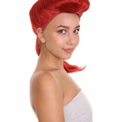 HPO Womens Medium Length Magenta Straight Pony Tail Cosplay Wig | Premium Breathable Capless Cap