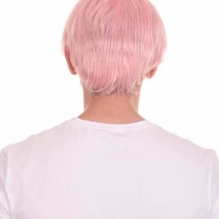HPO K-Pop | Men's Short Straight Middle Part Pink K Pop Cosplay Wig | Premium Breathable Capless Cap