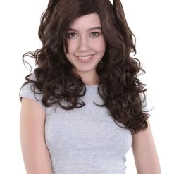 HPO Jubilee Womens Wig | Dark Auburn Party Ready Fancy Cosplay Wig | Premium Breathable Capless Cap Men's