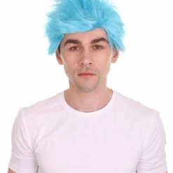 HPO Men's Ninja Computer Gamer Wig | Lt. Blue Cosplay Wig | Premium Breathable Capless Cap