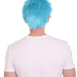 HPO Men's Ninja Computer Gamer Wig | Lt. Blue Cosplay Wig | Premium Breathable Capless Cap