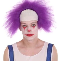 HPO Half Bald Head Men Curly Wig