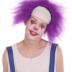 HPO Half Bald Head Men Curly Wig