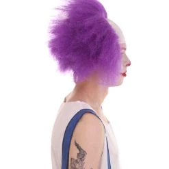 HPO Half Bald Head Men Curly Wig