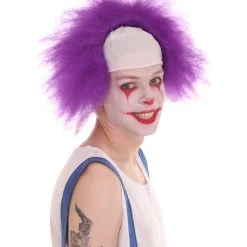 HPO Half Bald Head Men Curly Wig