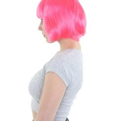 HPO Womens Pink Lady Bob Wig | Modern Bob Medium Cosplay Halloween Wig | Premium Breathable Capless Cap Men's