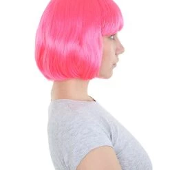 HPO Womens Pink Lady Bob Wig | Modern Bob Medium Cosplay Halloween Wig | Premium Breathable Capless Cap Men's