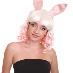 HPO Easter Bunny Womens Wig | Two-toned Wig | Premium Breathable Capless Cap