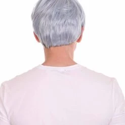 HPO K-Pop | Men's Short Straight Middle Part Grey K Pop Cosplay Wig | Premium Breathable Capless Cap