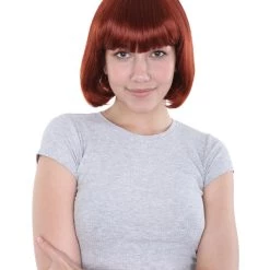 HPO Women's Bob Wig | Brown Short Halloween Wig | Premium Breathable Capless Cap