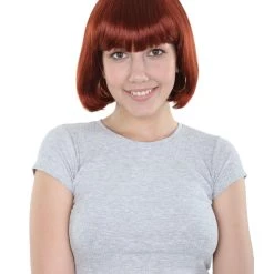 HPO Women's Bob Wig | Brown Short Halloween Wig | Premium Breathable Capless Cap
